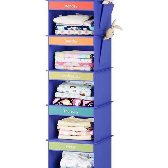 NEW PINK 6-Shelf Weekly Hanging Closet Organizer - Picture 2 of 3